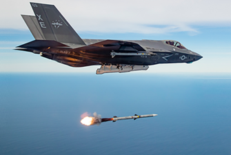 An F35 deploying a missile